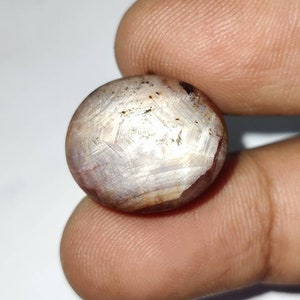 Naturlig 12-strålars stjärnrubin-cabochon, sällsynt stjärnrubin-cabochon, dubbel stjärnrubin-ädelsten, 19×16×10,3 mm, 39,45 karat