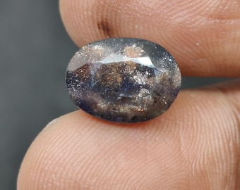 Natural Iolite Sunstone Gems, Faceted Bloodshot Iolite Gems. Beautiful Piece For Jewelry Making, 12.3x9.3x6.2 mm, 5 Carats