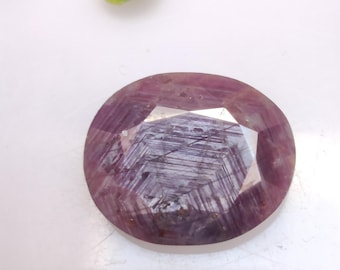 Rubis géométrique naturel, pierre précieuse rubis unique non traitée, rubis à facettes pour la fabrication de bijoux, 20,3 x 16,7 x 6 mm, 19,45 carats