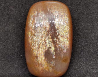 Natuurlijke regenboograster zonnesteen cabochon, natuurlijke zonnesteen cabochon, mooi stuk voor sieraden maken, 26,3 x 16,2 x 7,6 mm, 27,85 karaat