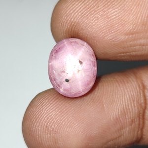 Natural Star Pink Sapphire Gemstone, Untreated Star Pink Sapphire Cabochon, Pink Star Sapphire Cab, 12.2×10.2×6 mm, 9.2 Carat