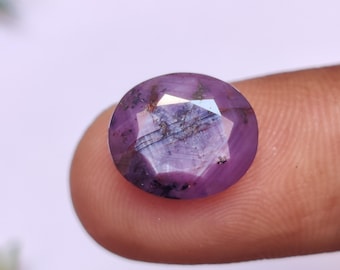 Silversheen Natural Purple Sapphire Gemstone,  Unique  Purple Sapphire Gemstone, No Heat Sapphire Gemstone, 12.5x10.6x6.1 mm, 8.35 Carats