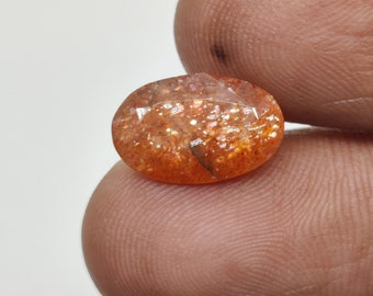 Natural Sunstone Gemstone, Faceted Sunstone Gemstone, Beautiful Piece For Jewelry Making, 14.2×9.1×5.7 mm, 3.75 Carats