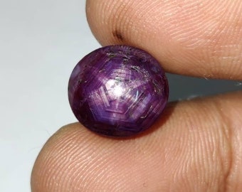 Cabujón de zafiro trapezoidal estrella natural, cabujón de zafiro púrpura sin tratar, piedra preciosa trapezoidal estrella natural, 13×12×6,8 mm, 12,10 quilates