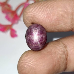 Natural Star Ruby Cabochon, Natural Red Star Ruby Gemstone, Untreated Loose Star Ruby Cabochon, 13.2×16.5×8.5 mm, 14.15 Carats