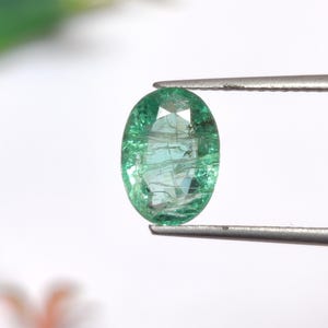 AAA-kwaliteit natuurlijke Zambiaanse smaragd, gecertificeerde smaragdgroene edelsteen, groene smaragd, 9,57 x 6,84 x 4,55 mm, 2,02 karaat
