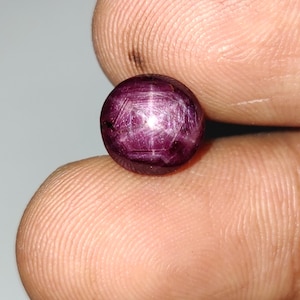 Natural Purplish Red Star Ruby Cabochon, Sharp Loose Star Ruby Gemstone, South Indian Star Ruby Cabochon, 9.4x9x4.5  mm, 3.9 Carats
