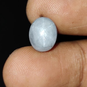 Natural White Star Sapphire Cabochon, Untreated Star Sapphire Gemstone, Loose Star Sapphire stone, 10.8x8.9x6.3 Mm, 6.88 Carats