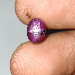 Naturlig röd stjärnrubin cabochon, naturlig stjärnrubin ädelsten, obehandlad lös stjärnrubin cabochon, 9x6,7x4,5 mm, 3 karat