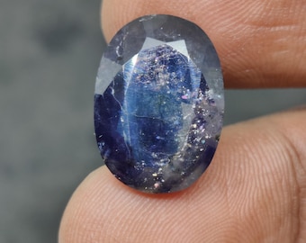 Natural Iolite Sunstone Gems, Faceted Bloodshot Iolite Gems. Beautiful Piece For Jewelry Making, 18.1x13.1x6.3 mm, 10 Carats