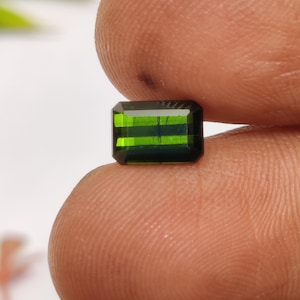 Green Tourmaline Gemstone, Faceted Green Tourmaline  Loose Stone,  Eye Clean Green Tourmaline For Jewelry Making, 8.2×5.6×4.5 Mm, 1.85 Carat