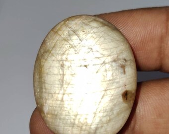 Natürlicher gelber Sternsaphir Edelstein, AAA-Qualitätssterngelber Saphircabochon, seltener Sternsaphir, 33 × 26 × 9 mm, 88,90 Karat