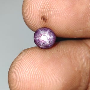 Natural Purplish Red Star Ruby Cabochon, Sharp Loose Star Ruby Gemstone, South Indian Star Ruby Cabochon, 6x4.2  mm, 1.6 Carats