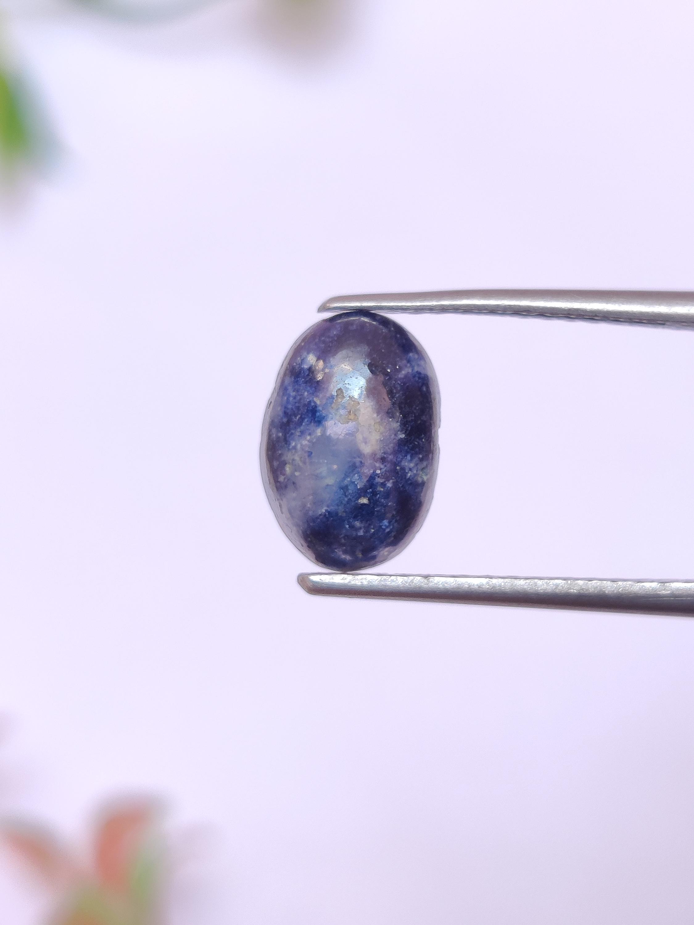 天然カシミールブルーサファイアカボション、未処理カシミールブルーサファイア宝石、9.3x6.7x4.3 mm、2.70カラット