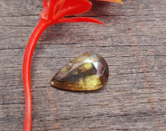 Natural Australian Golden Sapphire Gemstone, GoldenSheen  Sapphire loose stone, No Heat Sapphire For Gift , 12×7.5×4.2 mm, 3.15 Carats