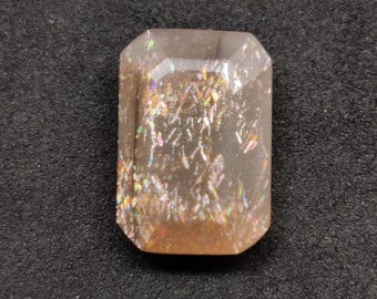 Fine Quality Rainbow Lattice Sunstone Gemstone, Natural Sunstone Gemstone, Beautiful Piece For Jewelry Making, 18.1x12.5x6.2 mm, 12.40 Carat
