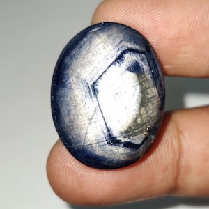 Unique  Blue Star Sapphire Cabochon, Grey Star Sapphire Gemstone, Natural Star Sapphire Gems, 27×21×7 mm, 50.10  Carats
