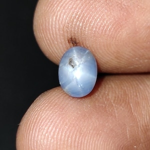 Cabujón de zafiro estrella azul de Sri Lanka natural, piedra preciosa de zafiro estrella azul sin tratamiento térmico, zafiro estrella de mina antigua, 6,4 × 5,6 × 4,5 mm, 2,30 quilates