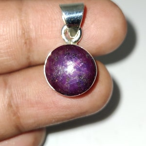 Natural Star Trapiche Sapphire Pendant, Star  Purple Sapphire Pendant, Star Trapiche Sapphire Necklace, 24x12x7.5  mm, 29.50 Carats