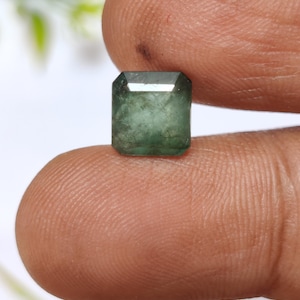 Natuurlijke Zambiaanse smaragd edelsteen, gefacetteerde groene smaragd edelsteen, onbehandeld smaragd cadeau, 8,4 x 8 x 5,2 mm, 2,70 karaat