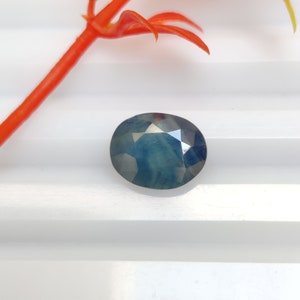 Natural Australian Greenish Blue Sapphire Gemstone, Loose Sapphire Gemstone, Faceted Green Sapphire Gems, 9.6×7.5×3.8 mm, 3