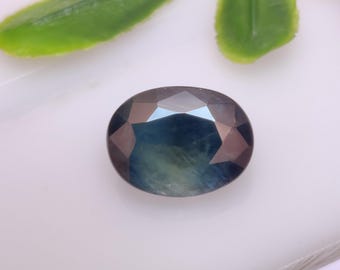 Natural Australian Greenish Blue Sapphire Gemstone, Parti Sapphire Gemstone, Faceted Sapphire Gems, 11.1x8.3x5.2 mm, 4.75 carats