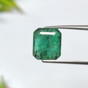 Natural Zambian Emerald Gemstone, Rich Green Emerald Gemstone, Beautiful Piece For Jewelry Making, 12.2×9.1×4.6 Mm, 3.70 Carats