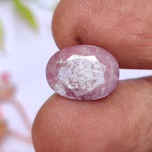 ユニークな幾何学模様の天然ピンクサファイア宝石、ファセット加工されたピンクサファイア宝石、ルースサファイア宝石、14x10.3×5 mm、7.10カラット