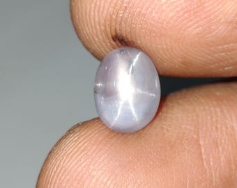 Cabujón de zafiro estrella azul natural certificado de Sri Lanka, gema de zafiro estrella sin tratamiento térmico, cabujón de zafiro estrella, 9,01 x 7,02 x 4,55 mm, 3,04 quilates.