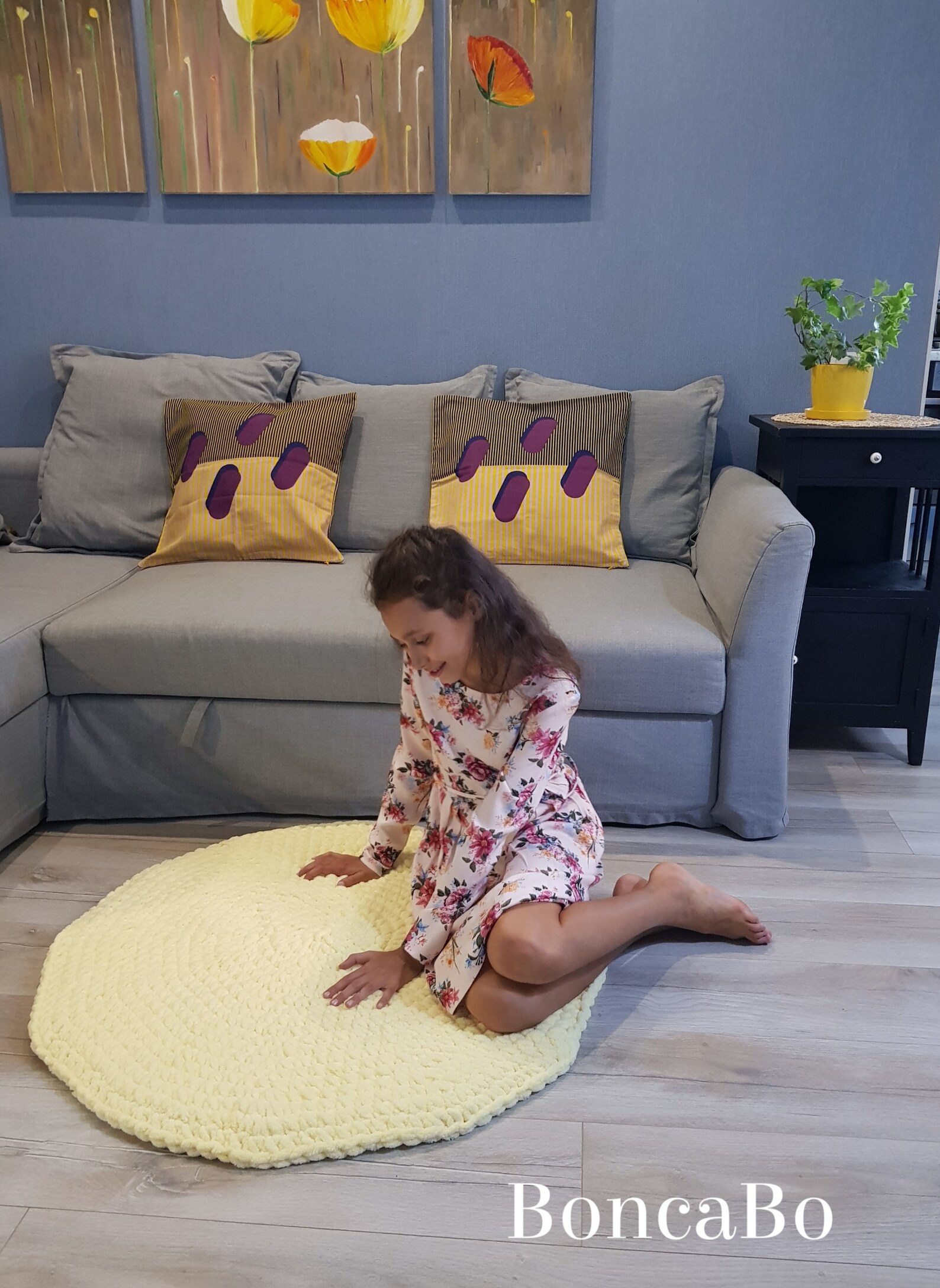 Small colorful bath rug for cute apartment decor. Crochet Etsy