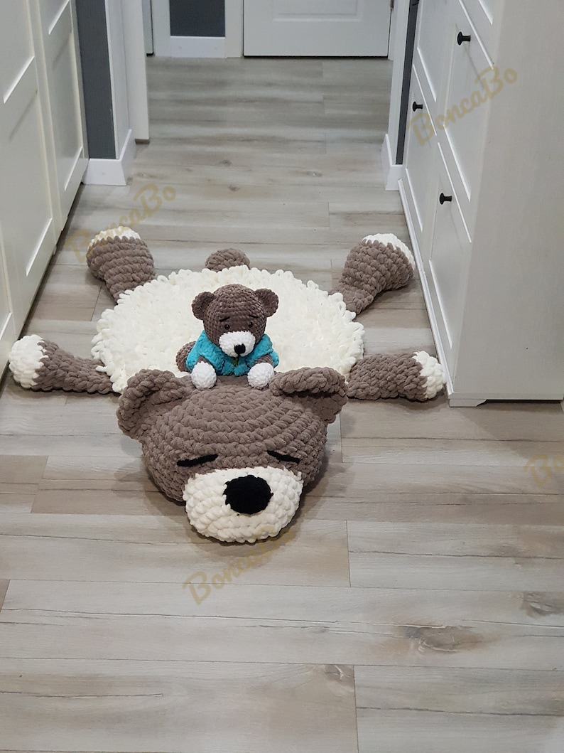 Soft Puppy Dog rug for children. Сrochet circle gray mat in Etsy