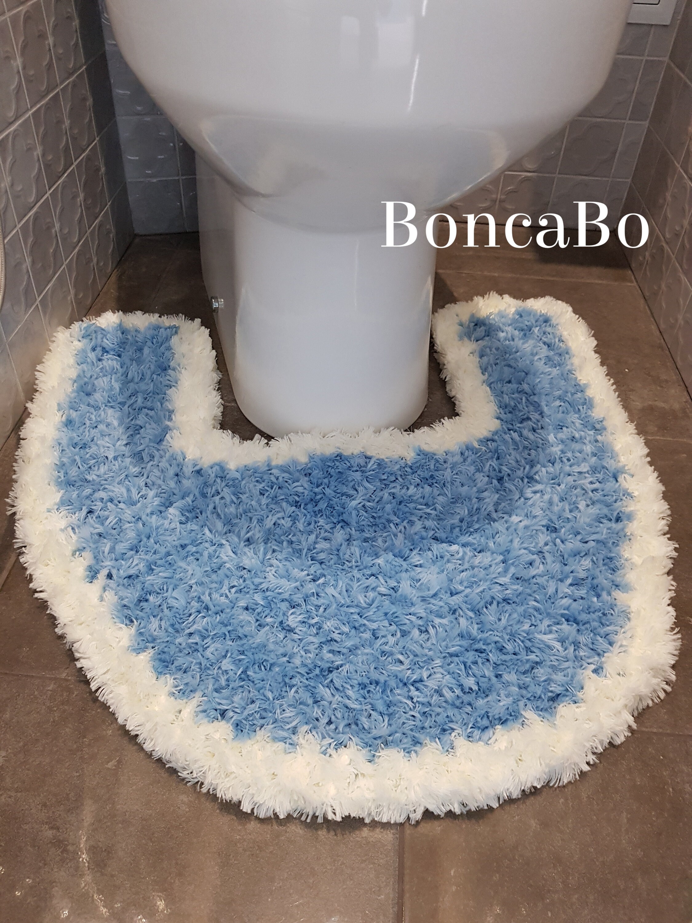 Crochet faux fur toilet area rug for bathroom and toilet Etsy