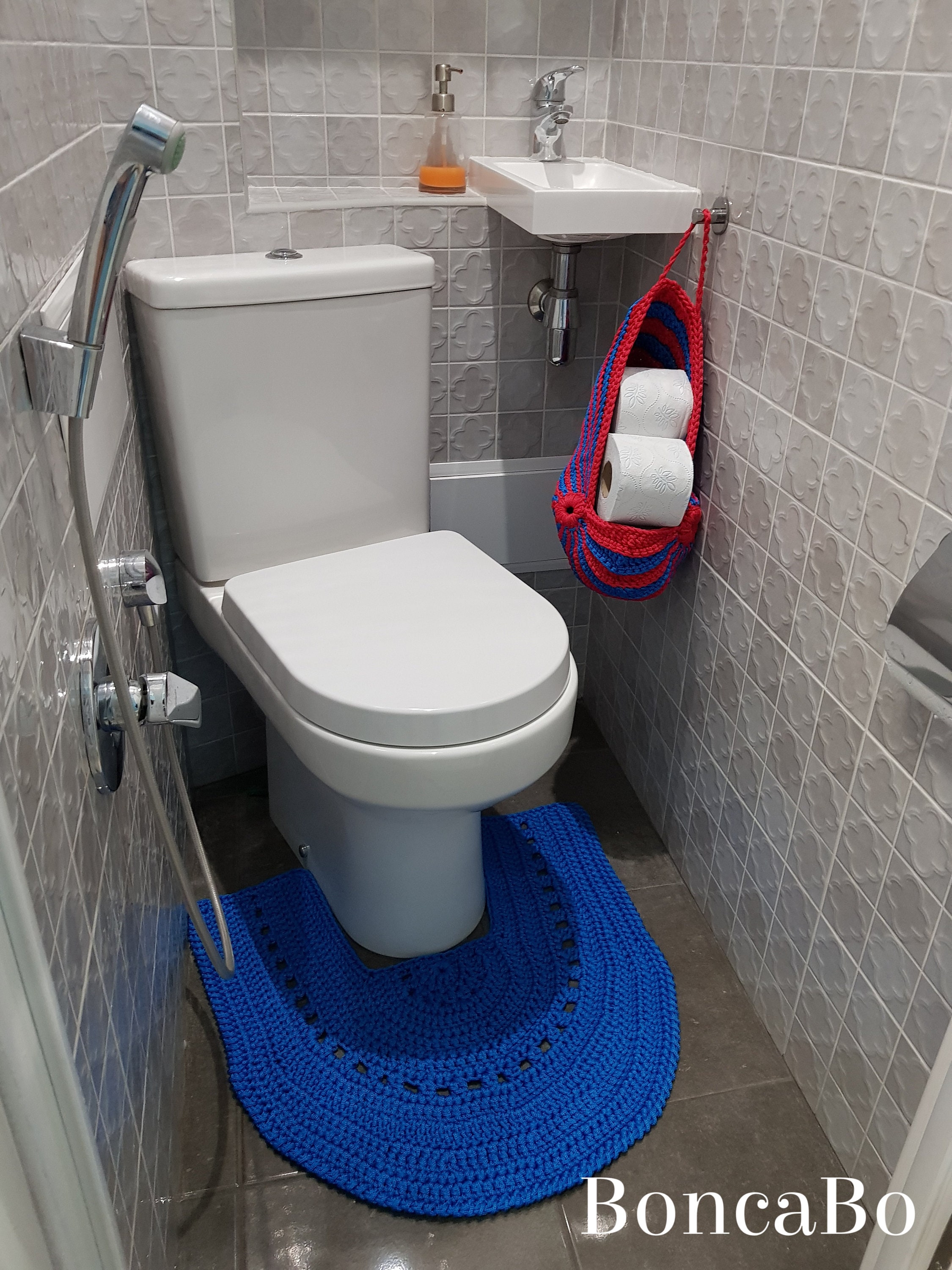 Toilet bath rug for home decor. Bathroom accessories for new Etsy