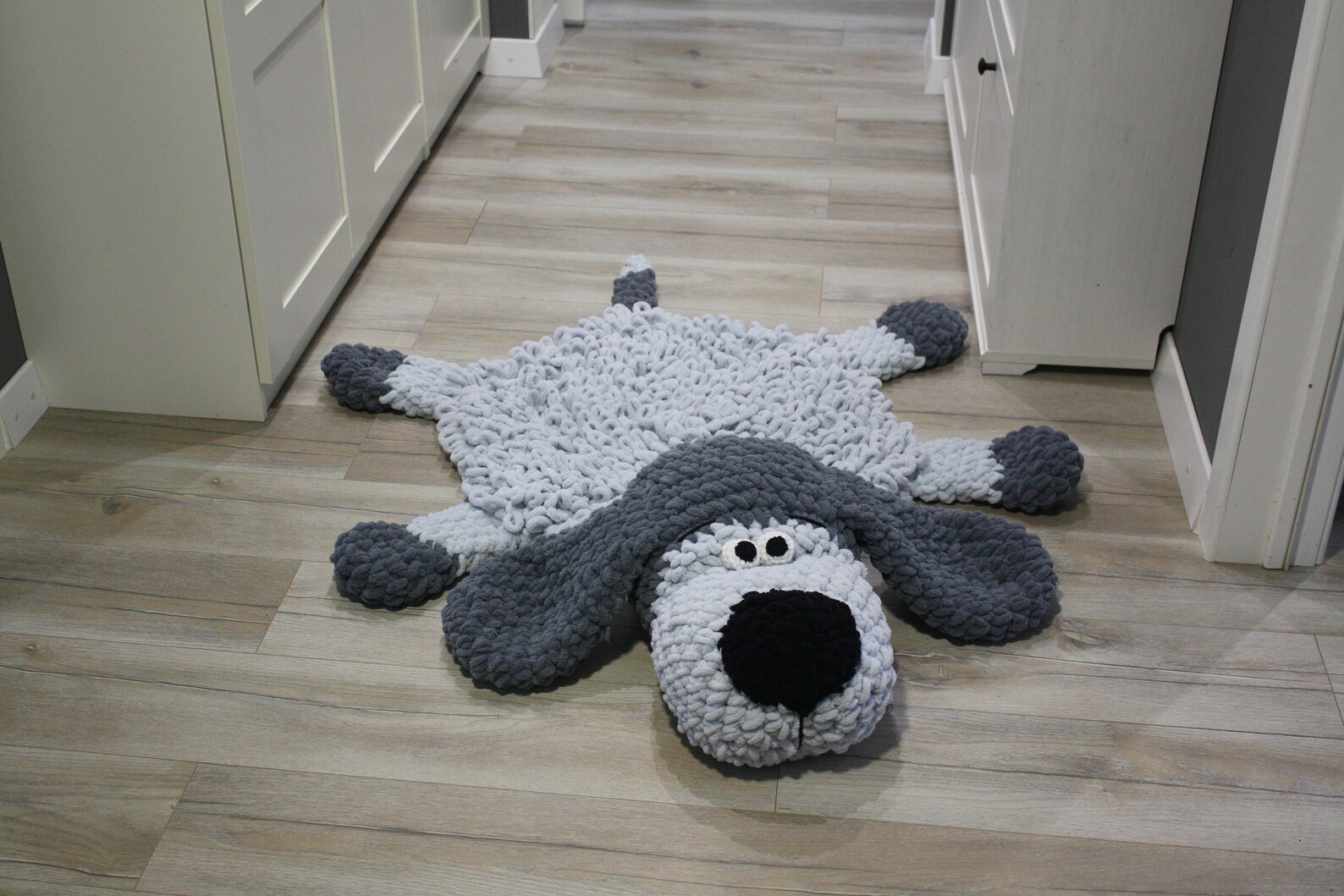 Soft Puppy Dog rug Sleeping bear for children. Сrochet circle Etsy