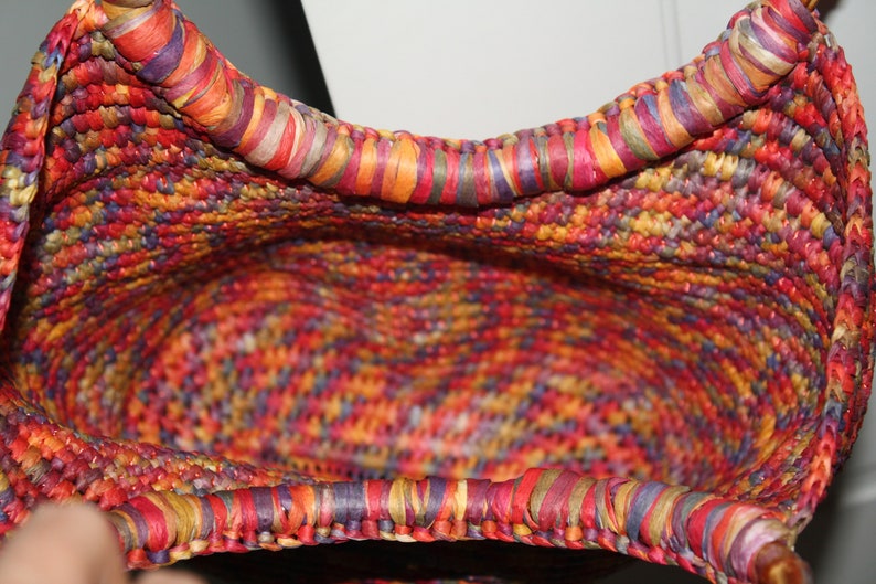 grocery market Multicolour red shopping eco handbag baby overnight Crochet raffia straw summer bag pool Bag for beach