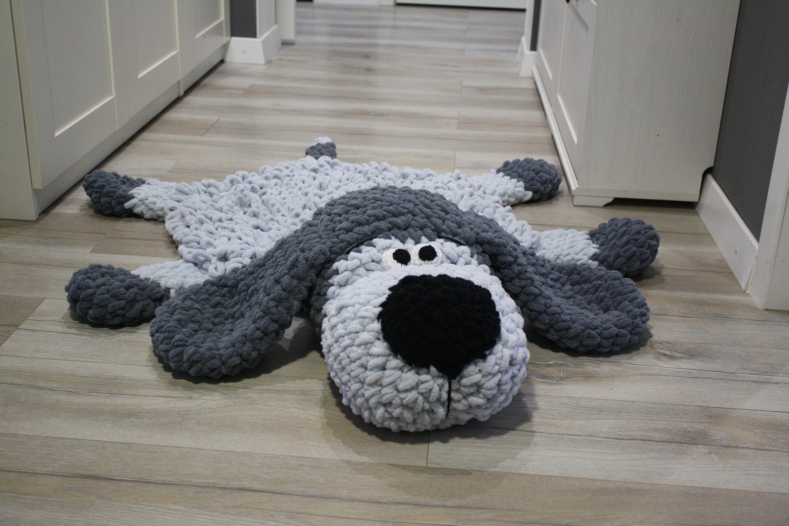 Soft Puppy Dog rug Sleeping bear for children. Сrochet circle Etsy