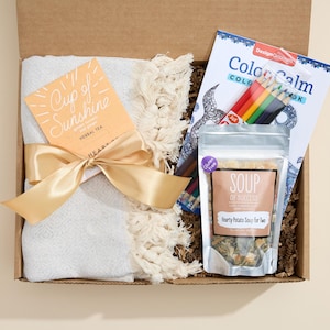 Hospital Recovery Gift | Surgery Gift with tea and warm blanket | Surgery Care Package | Get Well Soon Gift | Get Well Care Package