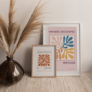 Henri matisse exhibition poster wall print available in 4 colours | A5 A4 A3 | artist | french | Home decor | Minimalist | Cut outs | shapes