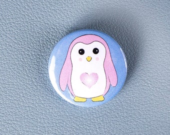 Self care, love penguin, pin badge