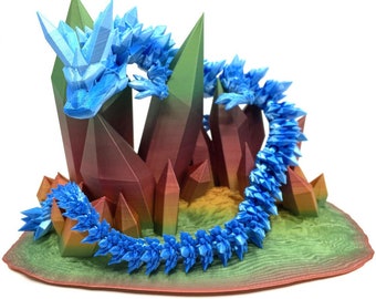 Crystal Display Stand for Articulated Dragon - Digital STL file for 3D Printing