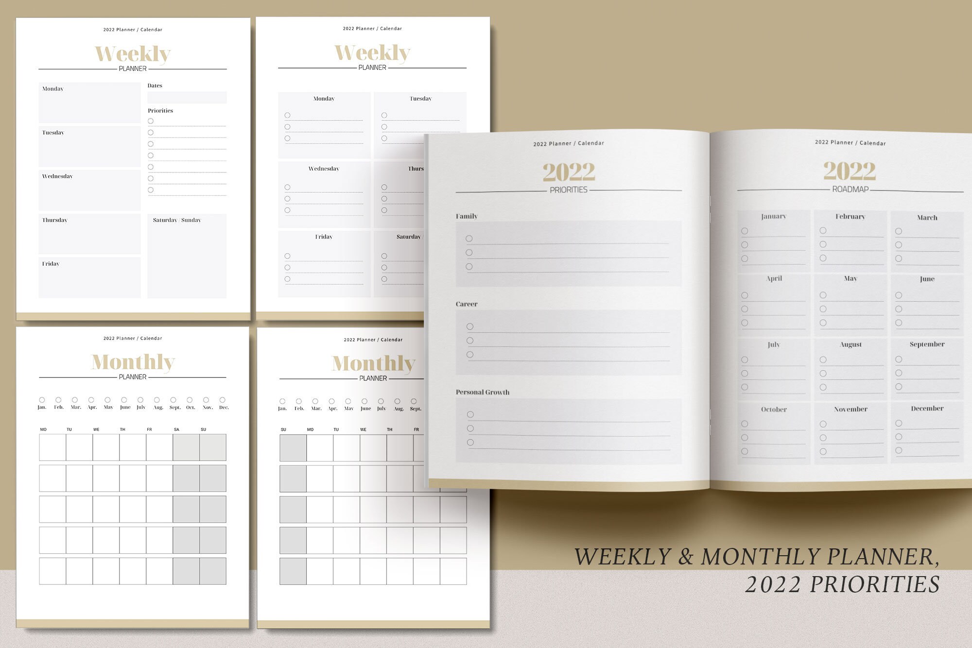 2022 Canva Planner template 2022 Calendar Template daily Etsy