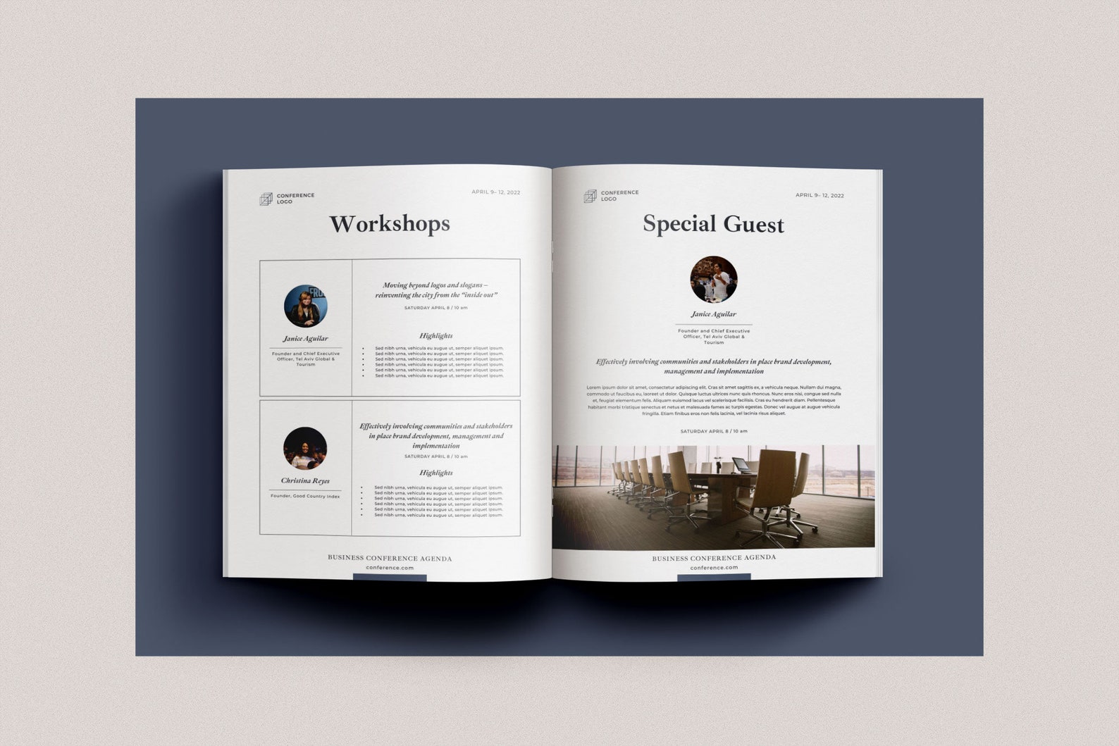 Conference Agenda Canva Template Business Brochure Template | Etsy
