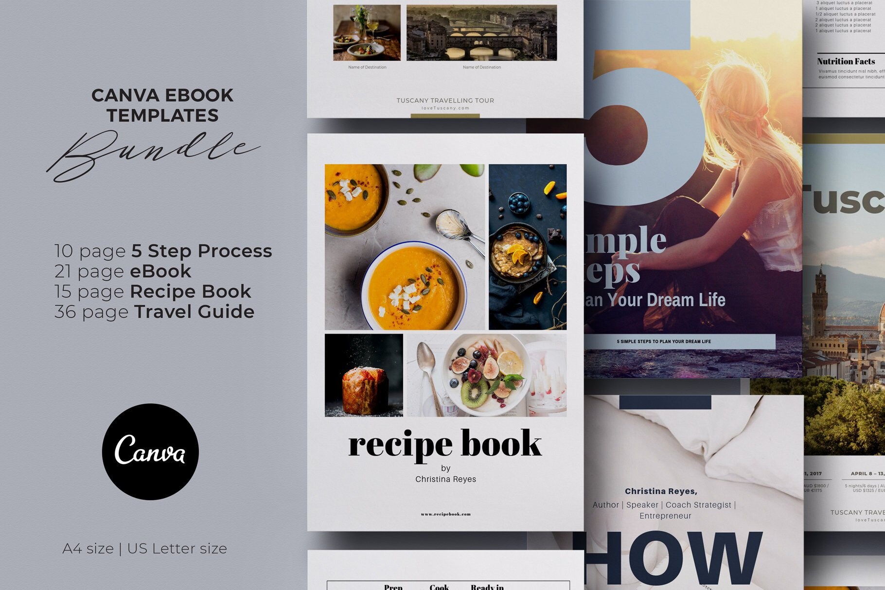 Canva Vorlagen Bundle Canva Ebook Vorlage Rezept Buch Etsy