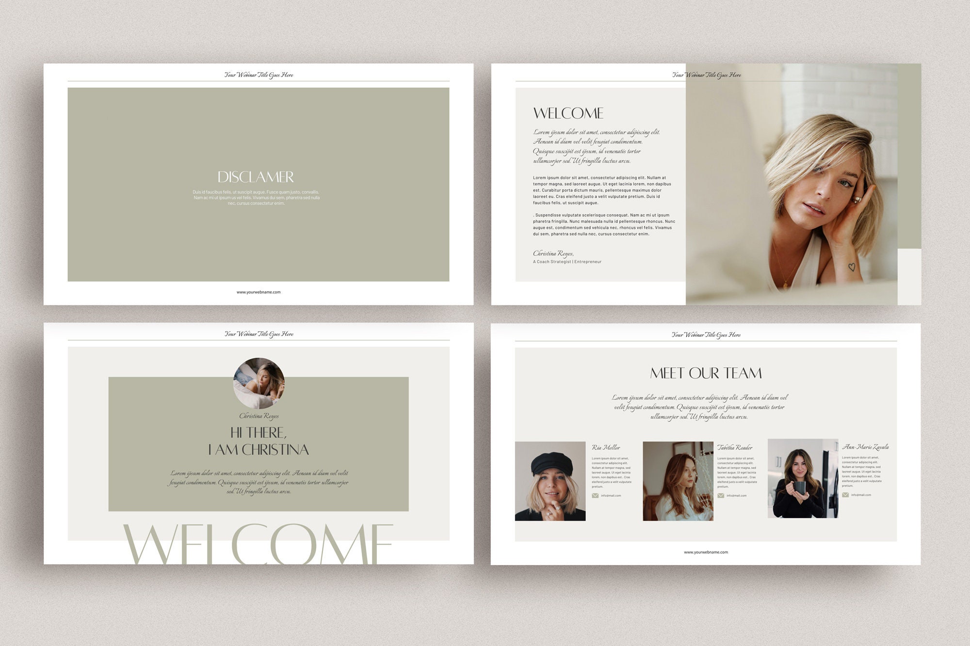 Webinar template canva template slide deck keynote | Etsy