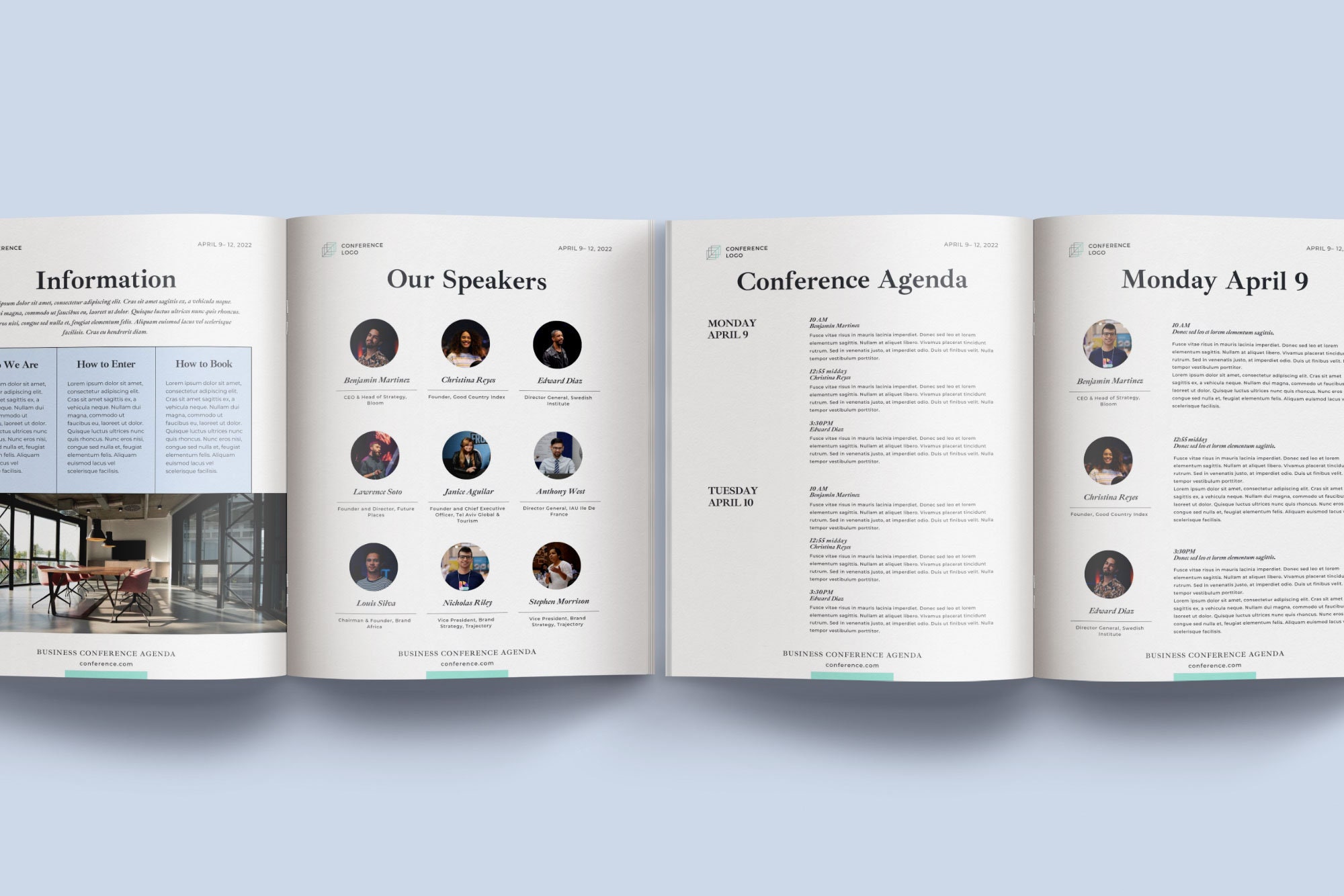 Conference agenda canva template Business brochure template | Etsy