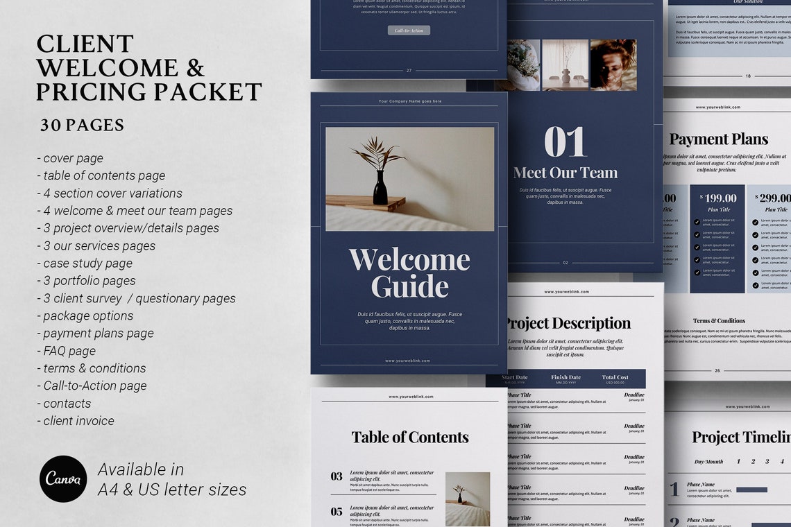 Client welcome packet template Welcome guide pricing guide | Etsy