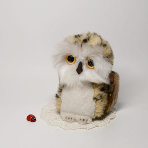 Peluche Chouette Steiff - Yeux En Verre - 10 Cm - Jouet Vintage - Bon état