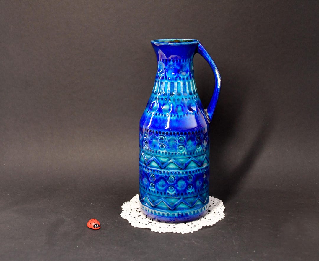 Iconic Bay Ceramic Vase 224-20 With Relief Decoration / 70s / Flower ...