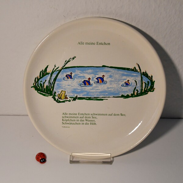 hübscher Teller von W. Goebel Rödental mit Kinderlied "Alle meine Entchen" / 19,5cm / Wanddeko / Vintage / Retro / Volksweise / 70er