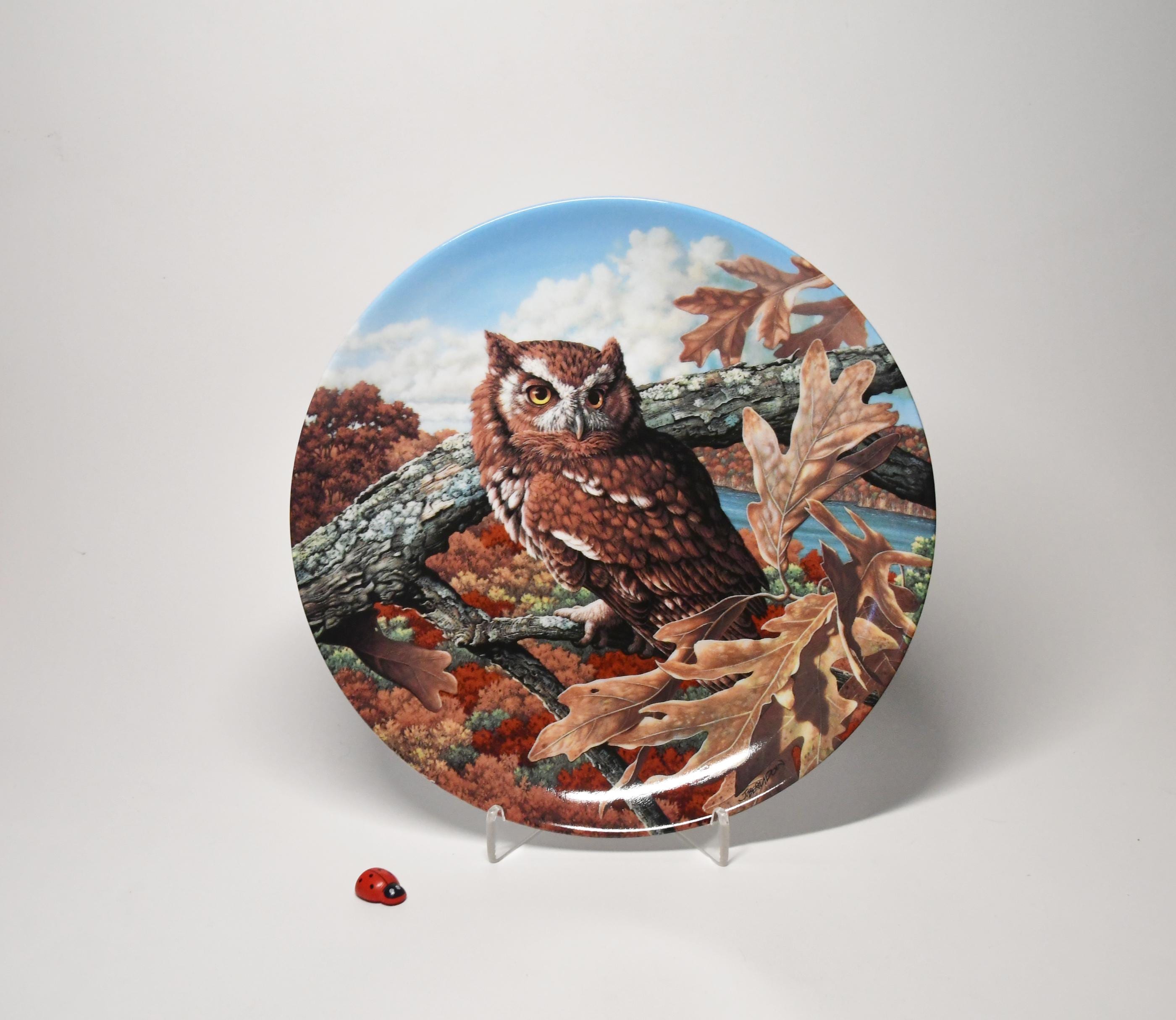 Sammelteller aus Porzellan "The Eastern Screech Owl" / Edwin M. Knowles / Jim Beaudoin / 2